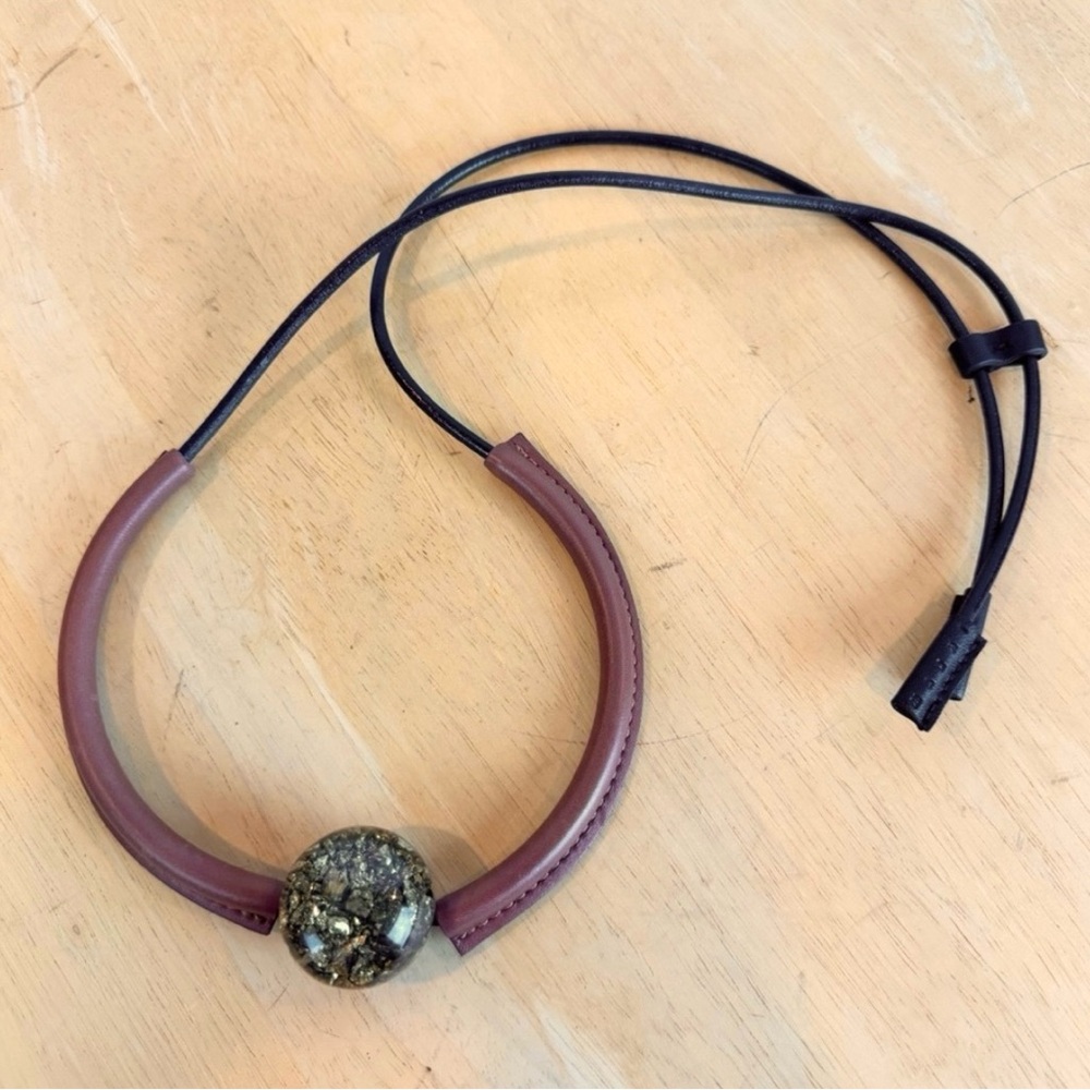 Marni | Resin and Leather Choker Necklace